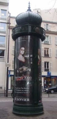 Colonne Morris place Baret Colonne Morris dans le XVIIeme Paris